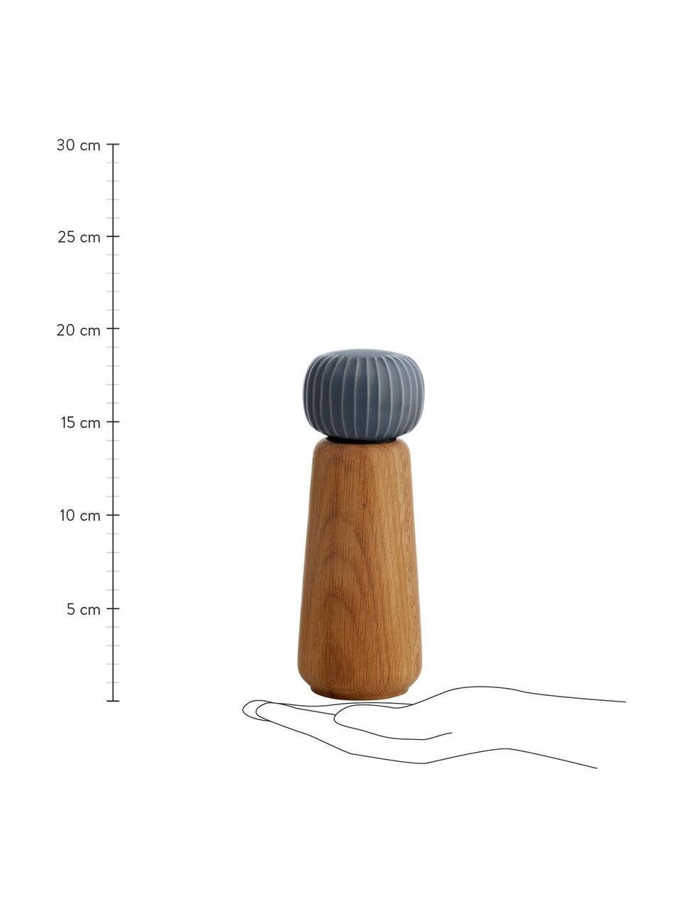 Molinillo de especias Hammerhøi, Estructura: madera de roble aceitada, Gris azulado, madera de roble, Ø 7 x Al 19 cm