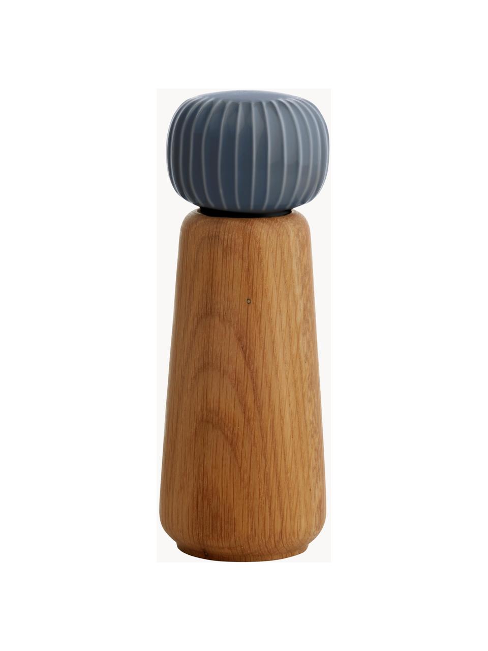 Molinillo de especias Hammerhøi, Estructura: madera de roble aceitada, Gris azulado, madera claro, Ø 7 x Al 19 cm