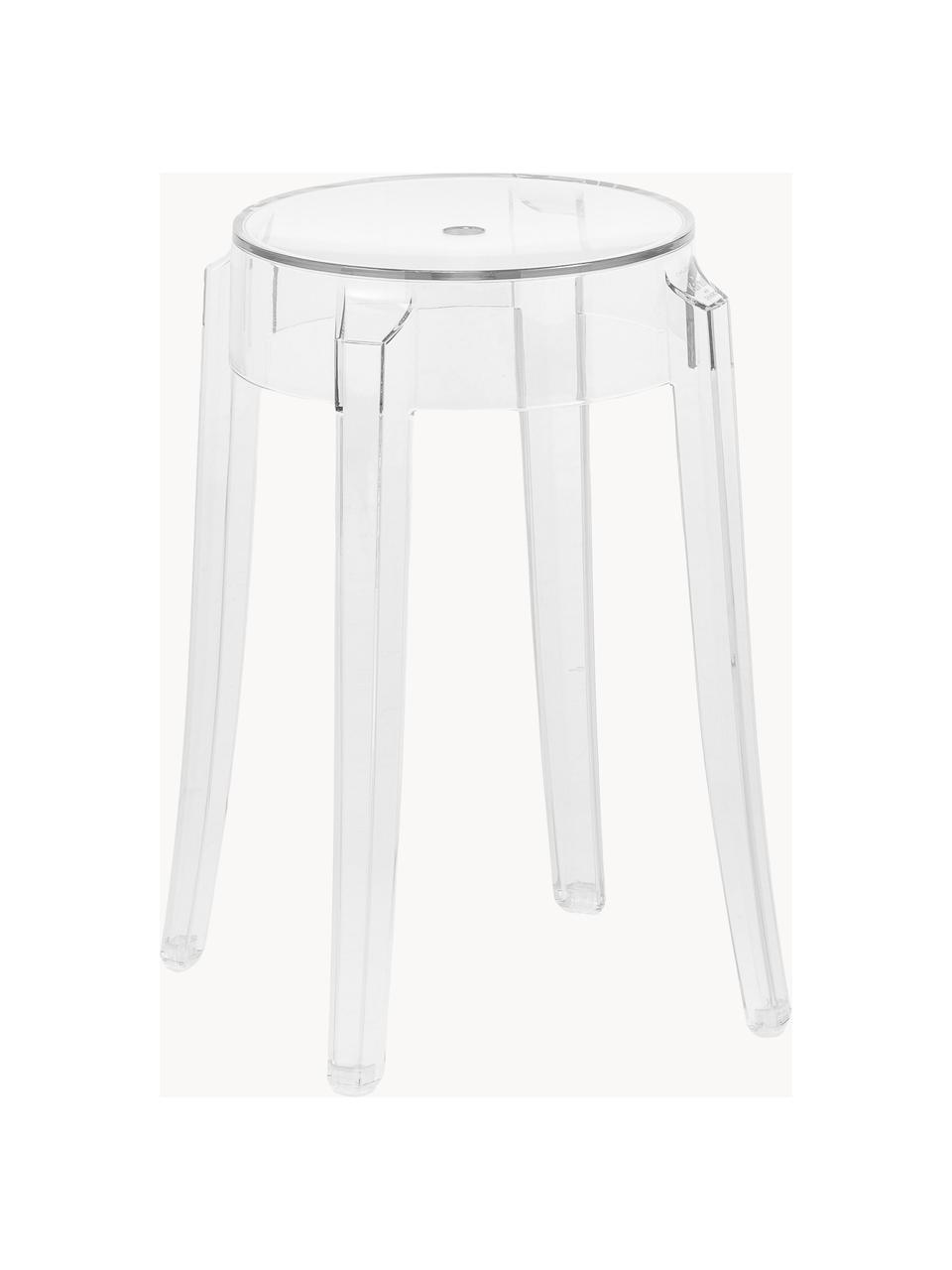 Design Hocker Charles Ghost, Polykarbonat, Transparent, Ø 39 x H 46 cm