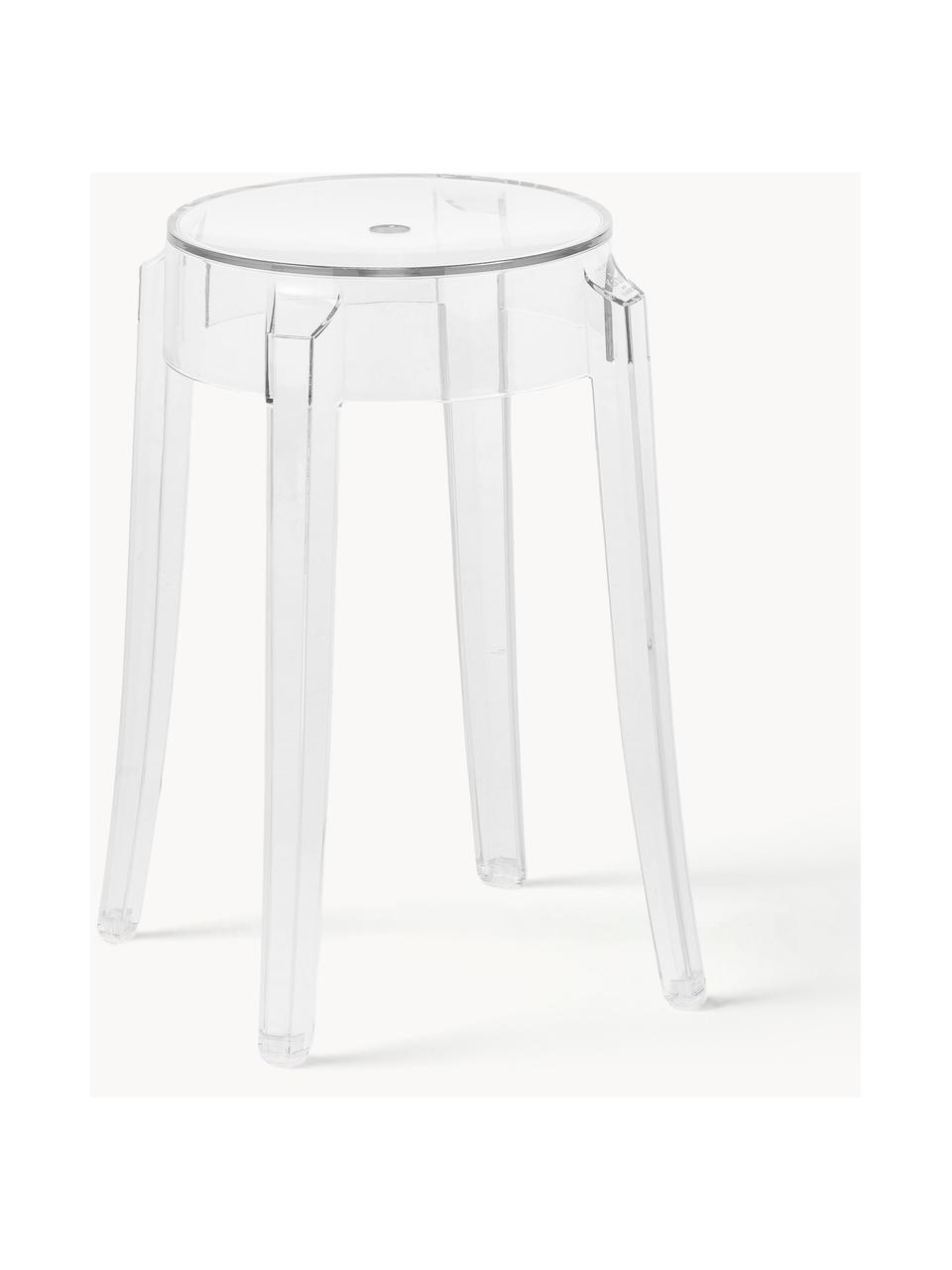 Design Hocker Charles Ghost, Kunststoff, Transparent, Ø 39 x H 46 cm