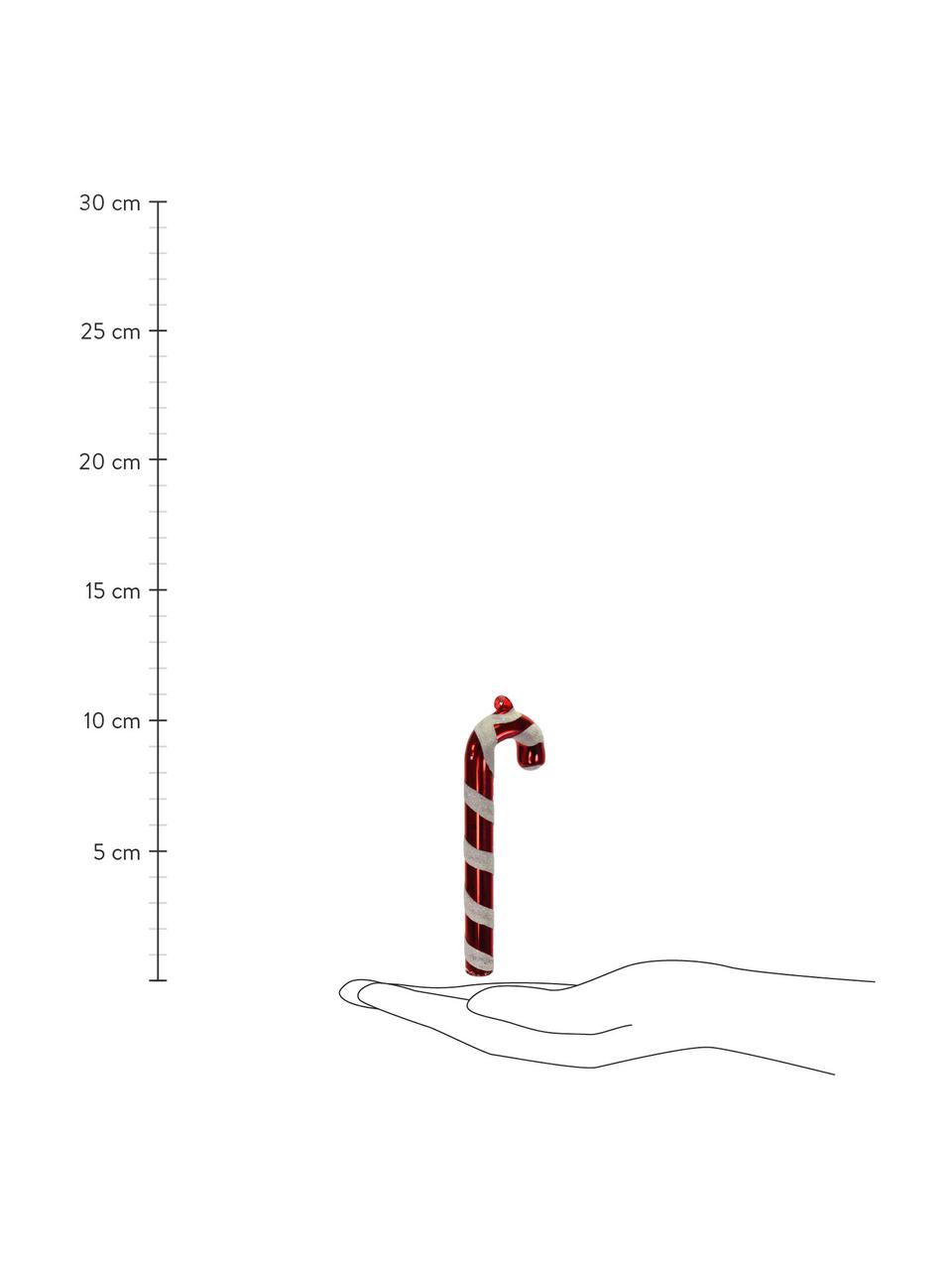 Baumanhänger Zuckerstange H 11 cm, 3 Stück, Rot, Weiß, 2 x 11 cm