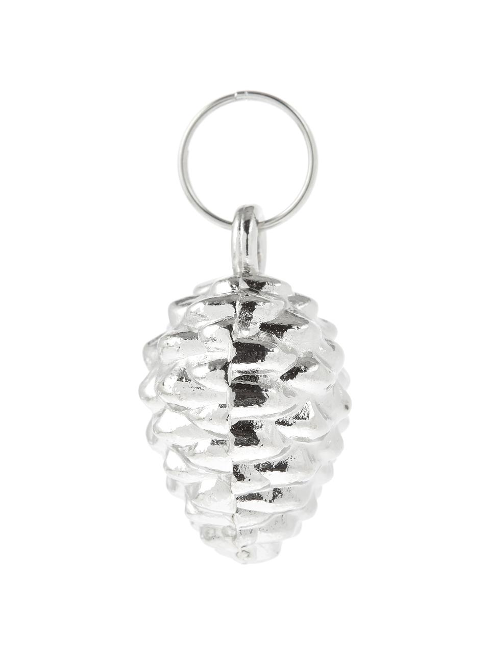 Geschenklabelsset Charm, set van 6, Gecoat metaal, Zilverkleurig, Ø 2 cm, H 3 cm