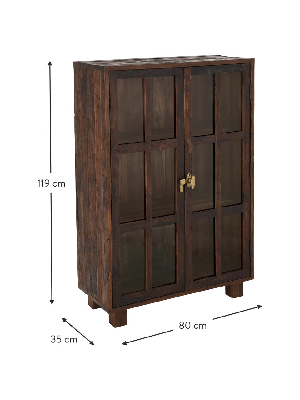Vitrine Cherie, Bois, larg. 80 x haut. 119 cm