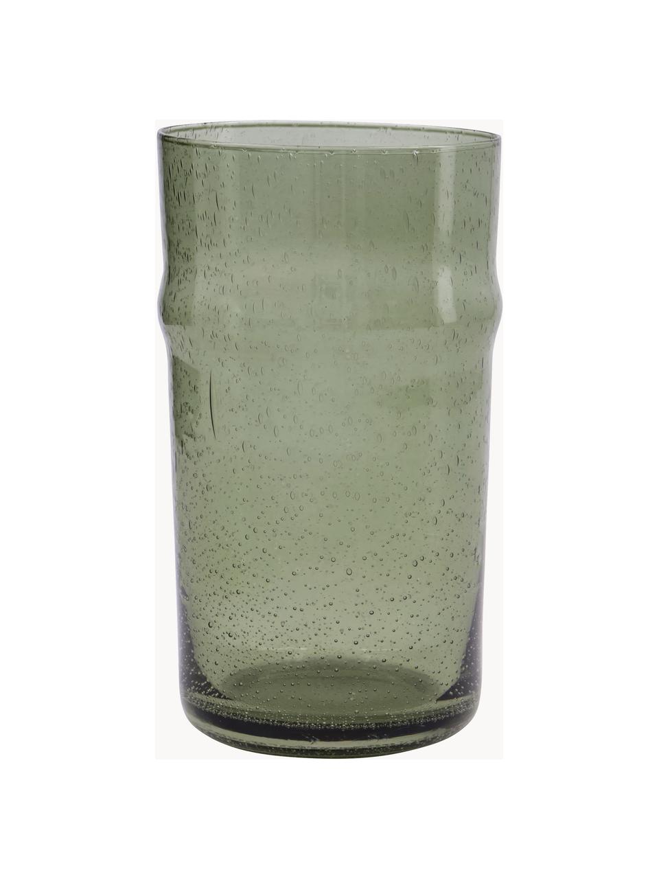 Pohár na vodu so vzduchovými bublinkami Rain, 2 ks, Sklo, Šalviová, polopriehľadná, Ø 8 x V 14 cm, 470 ml