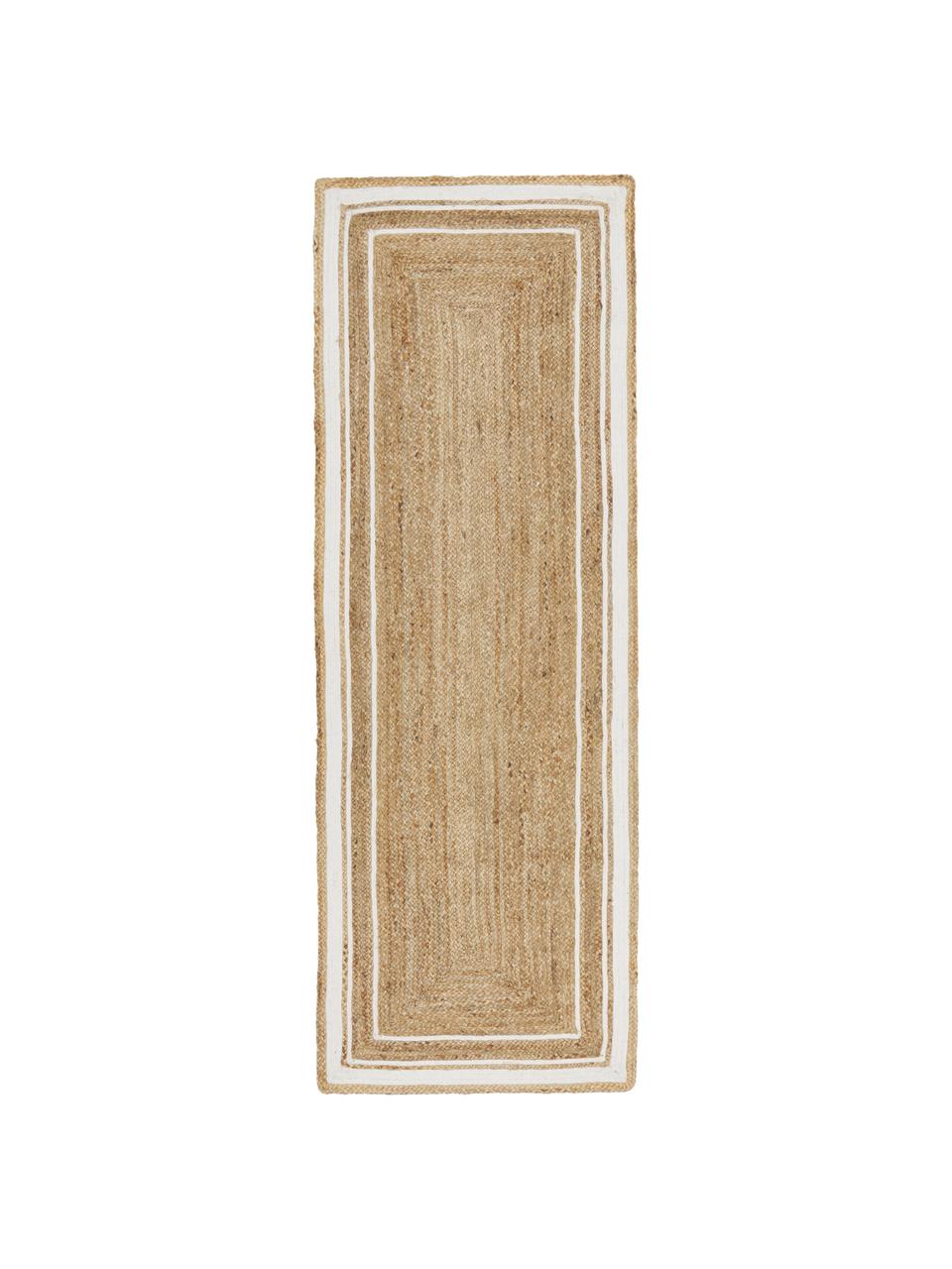 Ručne tkaný jutový behúň Clover, 100 % juta

Certifikát Oeko- Tex, Standard 100,  1. trieda, Hnedá, biela, Š 80 x D 250 cm