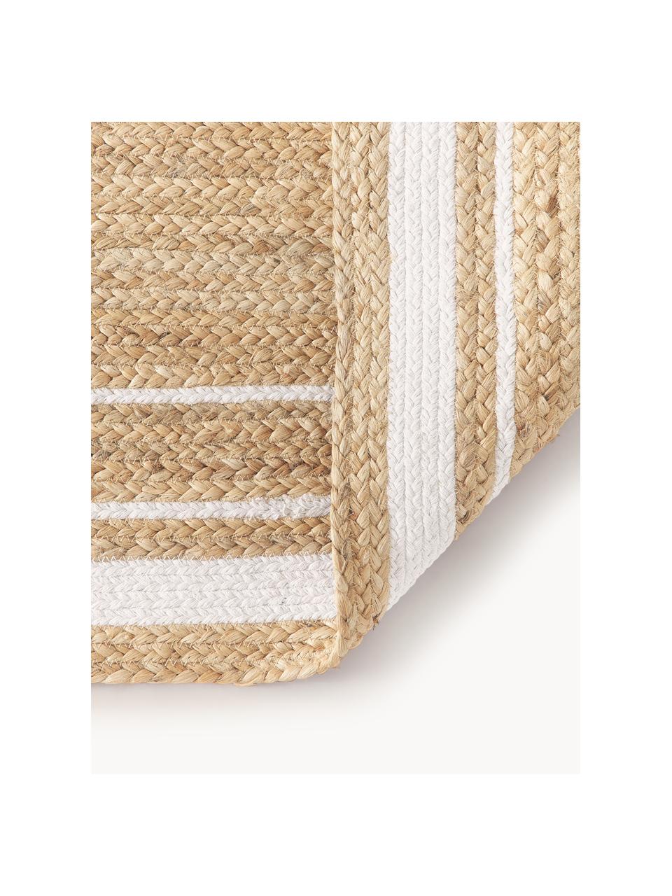 Handgewebter Jute-Läufer Clover, 100 % Jute

Zertifiziert nach Oeko-Tex-Standard 100, Klasse 1., Braun, Weiss, B 80 x L 250 cm