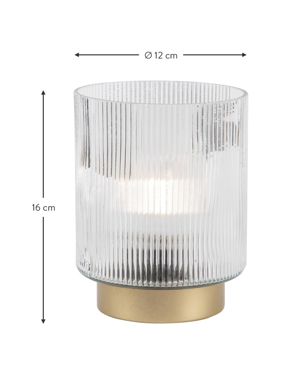 Photophore LED blanc Votive, Verre, Transparent, Ø 12 x haut. 16 cm