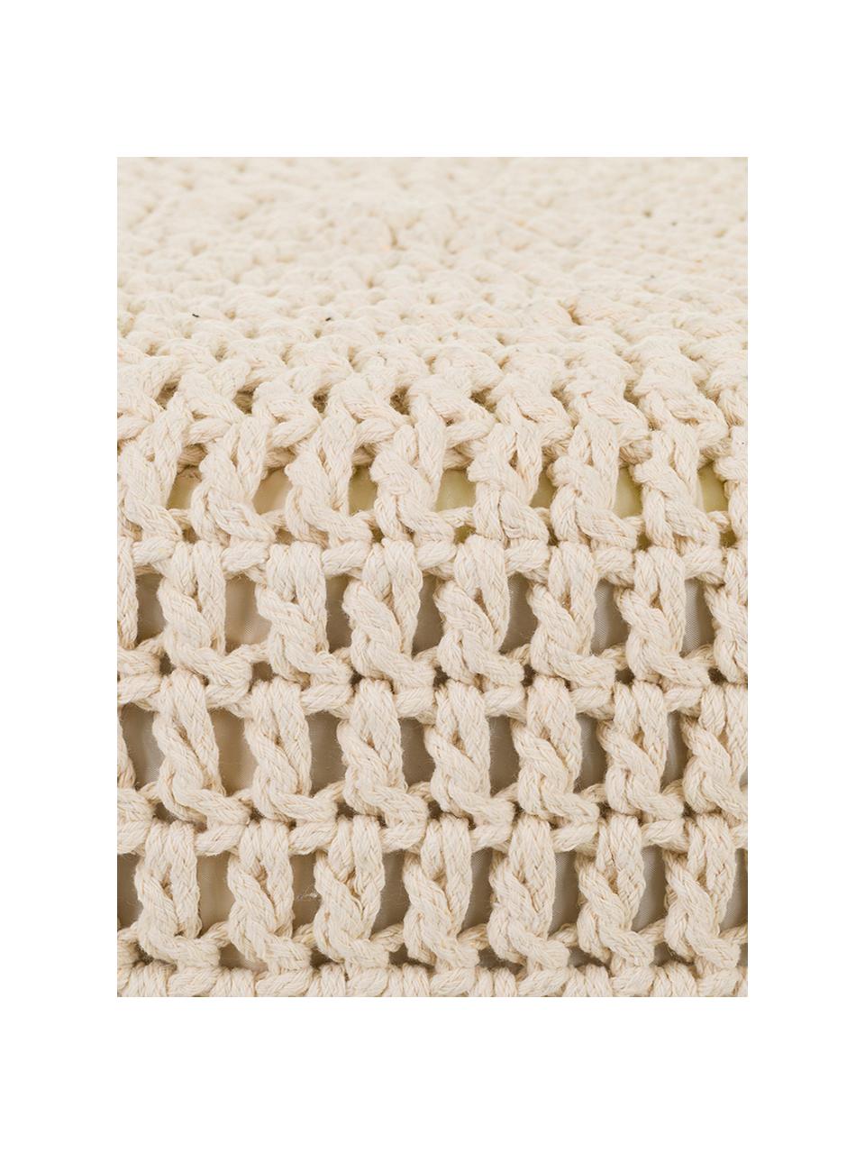 Taburete Africa, Patas: madera, Asiento: cuerda de algodón, Marrón, beige , Ø 47 x Al 40 cm