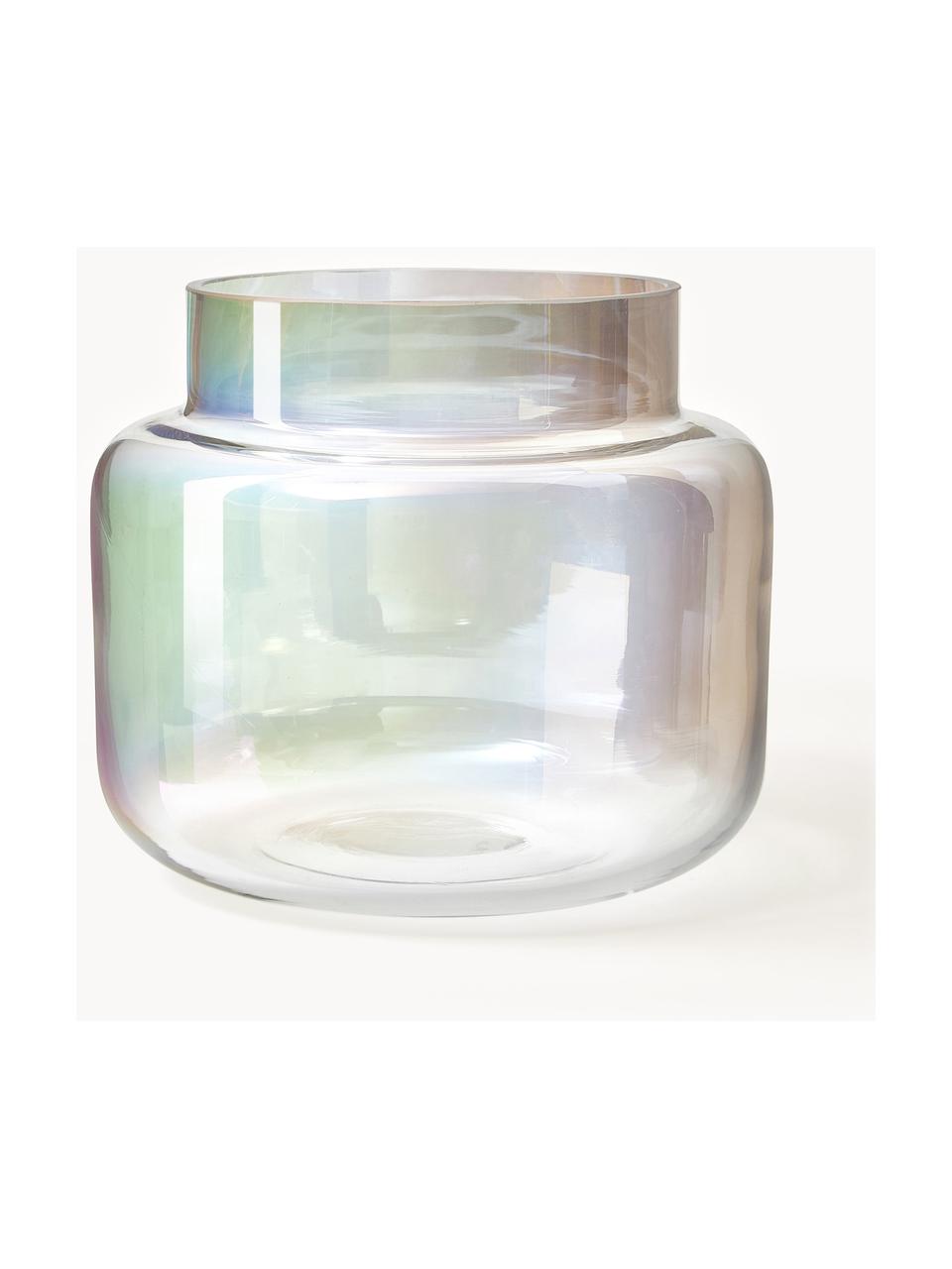 Glas-Vase Lasse, irisierend, H 14 cm, Glas, Transparent, irisierend, Ø 16 x H 14 cm