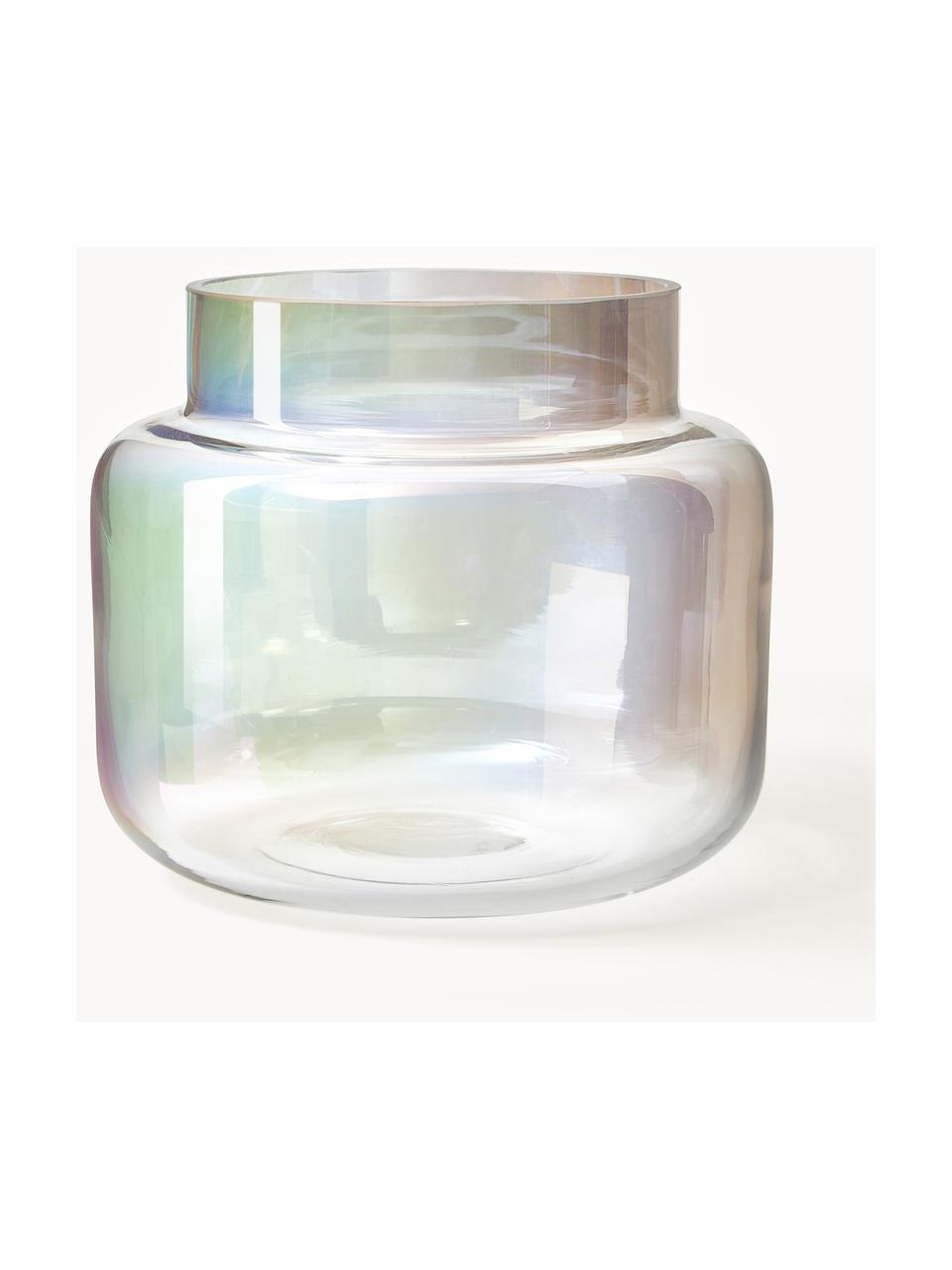 Glas-Vase Lasse, irisierend, Glas, Transparent, irisierend, Ø 16 x H 14 cm