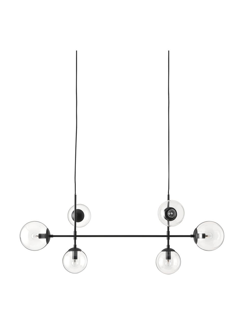 Grande suspension Cassia, Noir, transparent, Ø 15 x haut. 150 cm