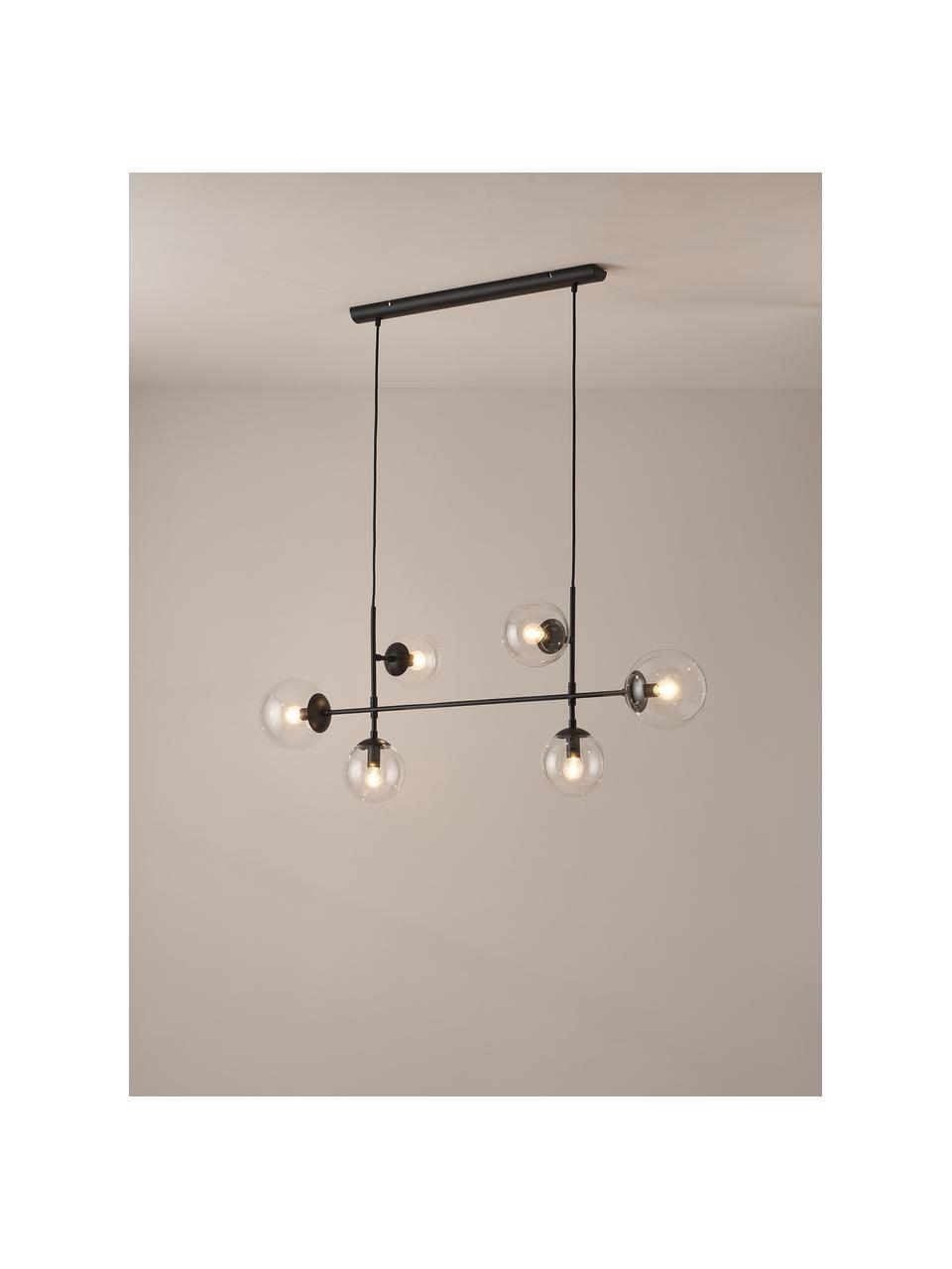 Grande suspension Cassia, Noir, transparent, Ø 15 x haut. 40 cm