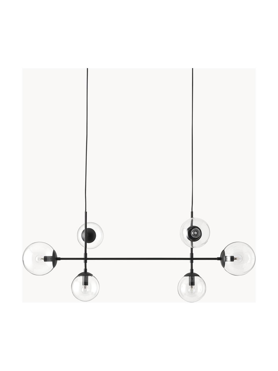 Grande suspension Cassia, Noir, transparent, Ø 15 x haut. 40 cm