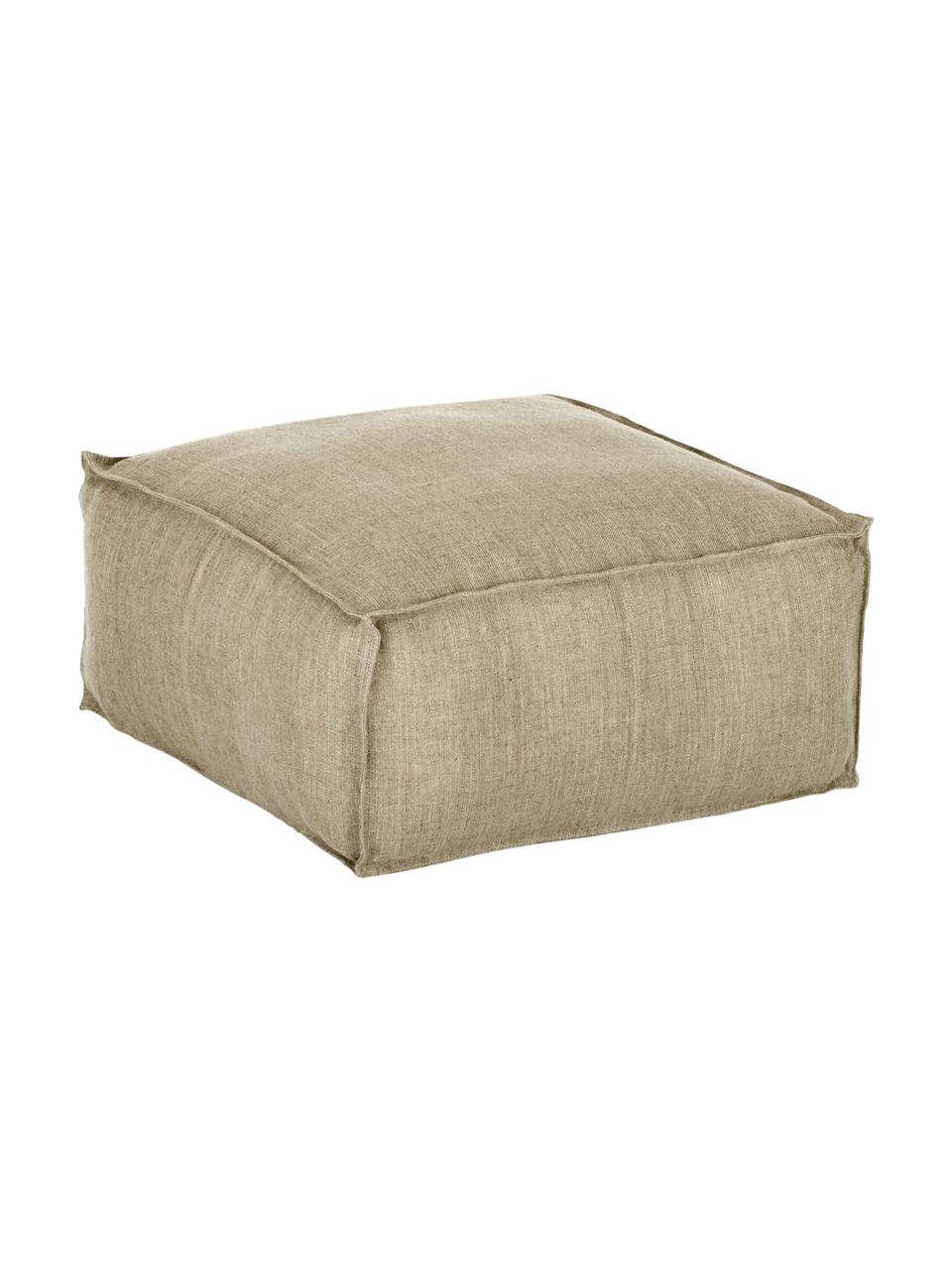 Ręcznie wykonana poduszka podłogowa z lnu Saffron, Tapicerka: 100% len, Taupe, S 50 x W 25 cm