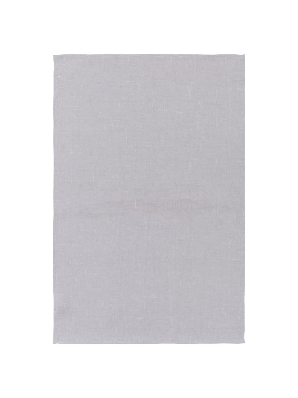 Strofinaccio in lino girgio chiaro Heddie, 100% lino, Grigio chiaro, Larg. 50 x Lung. 70 cm