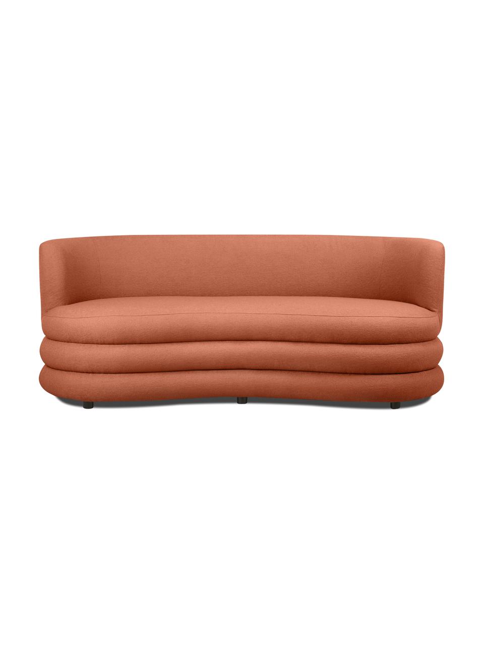 Designová bouclé pohovka Solomon, 3místná, Korálově červená, Š 193 cm, H 92 cm