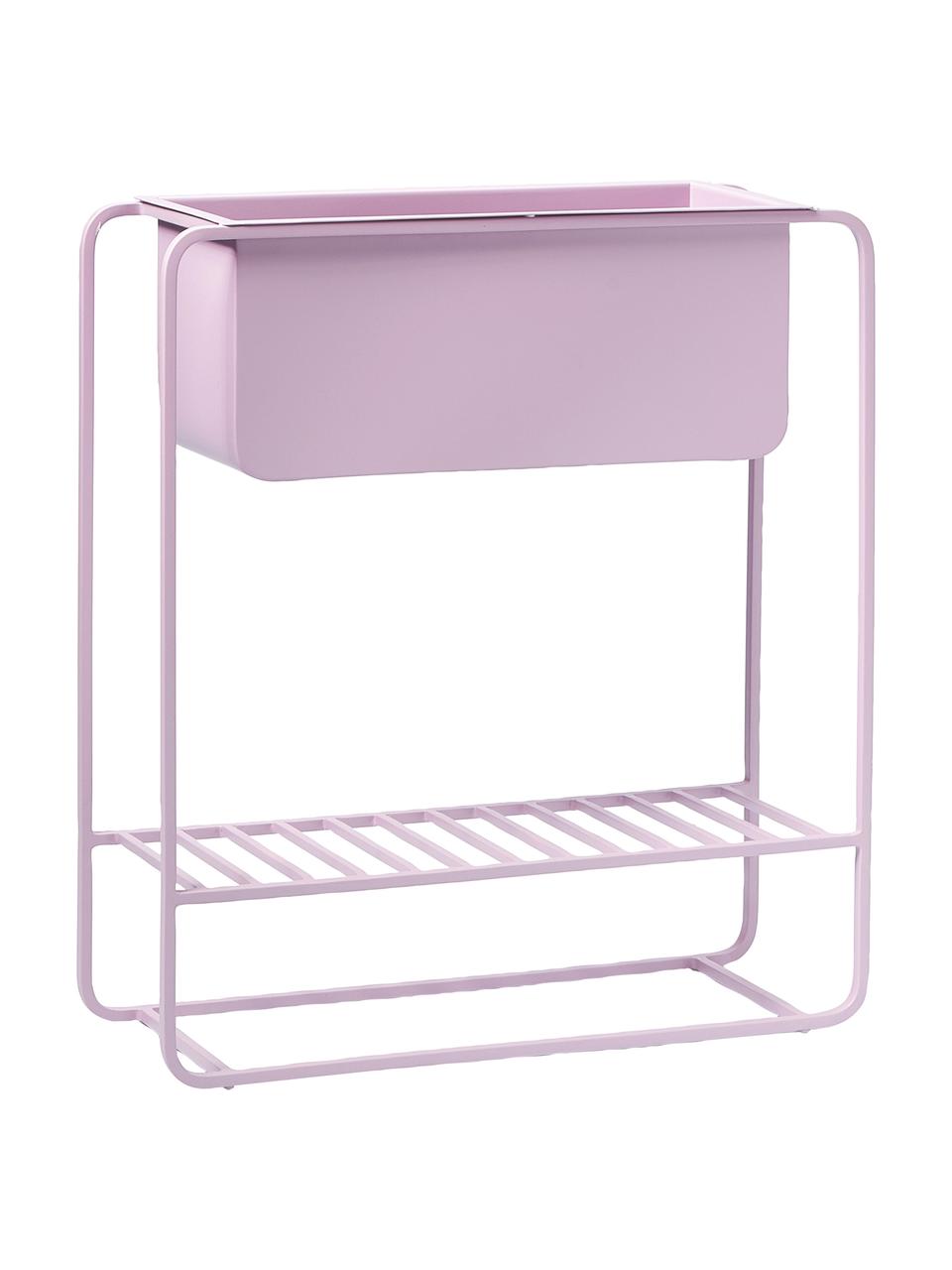 Cache-pot avec support et tablette en métal lilas Cataleya, Métal, revêtement par poudre, Lilas, larg. 60 x haut. 65 cm