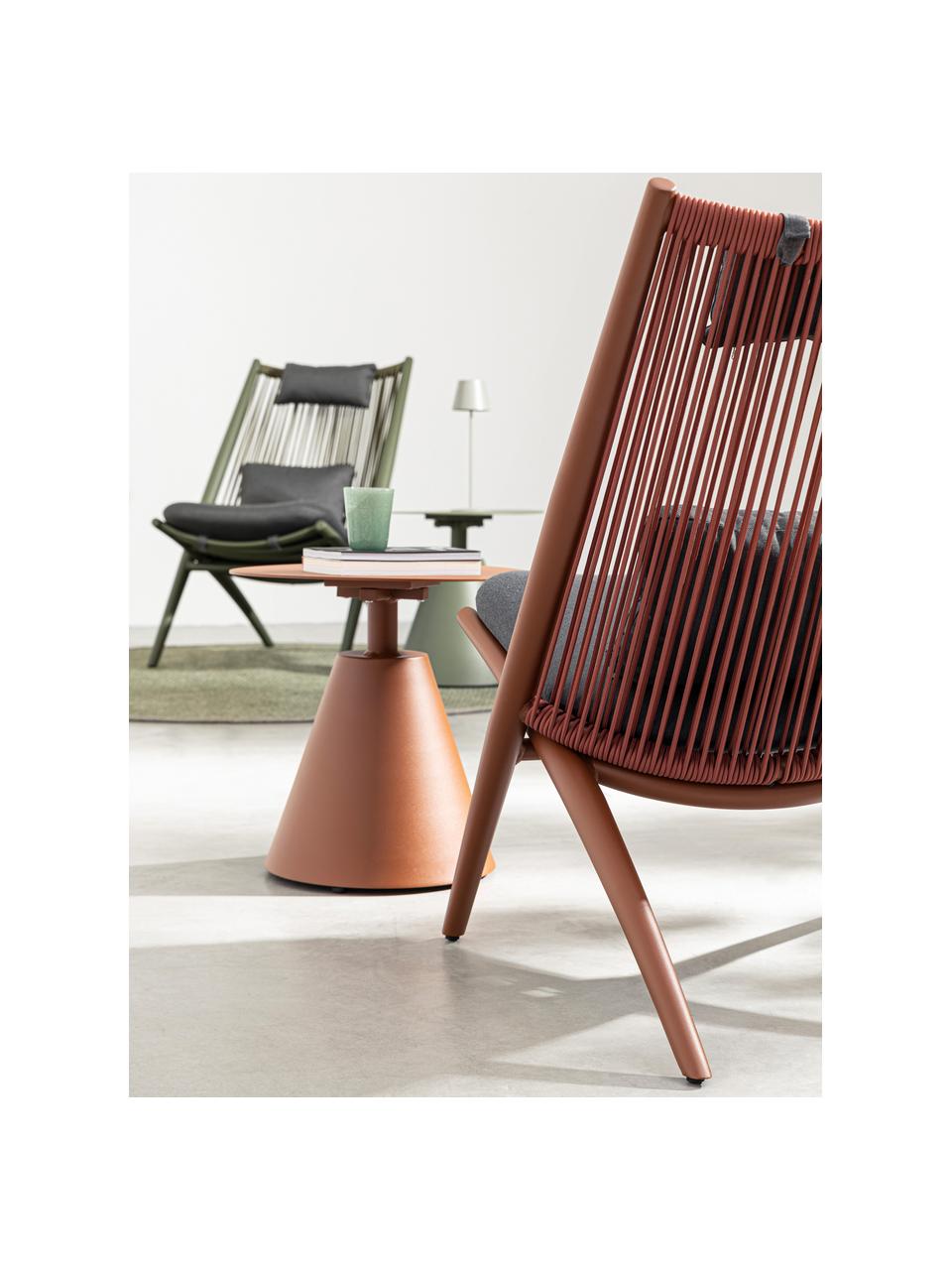 Ronde tuinsalontafel Aloha, Gepoedercoat aluminium, Terracotta, Ø 50 cm