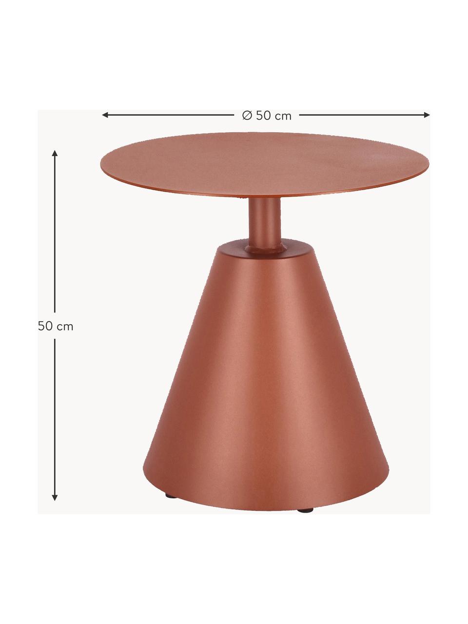 Ronde tuinsalontafel Aloha, Gepoedercoat aluminium, Terracotta, Ø 50 cm