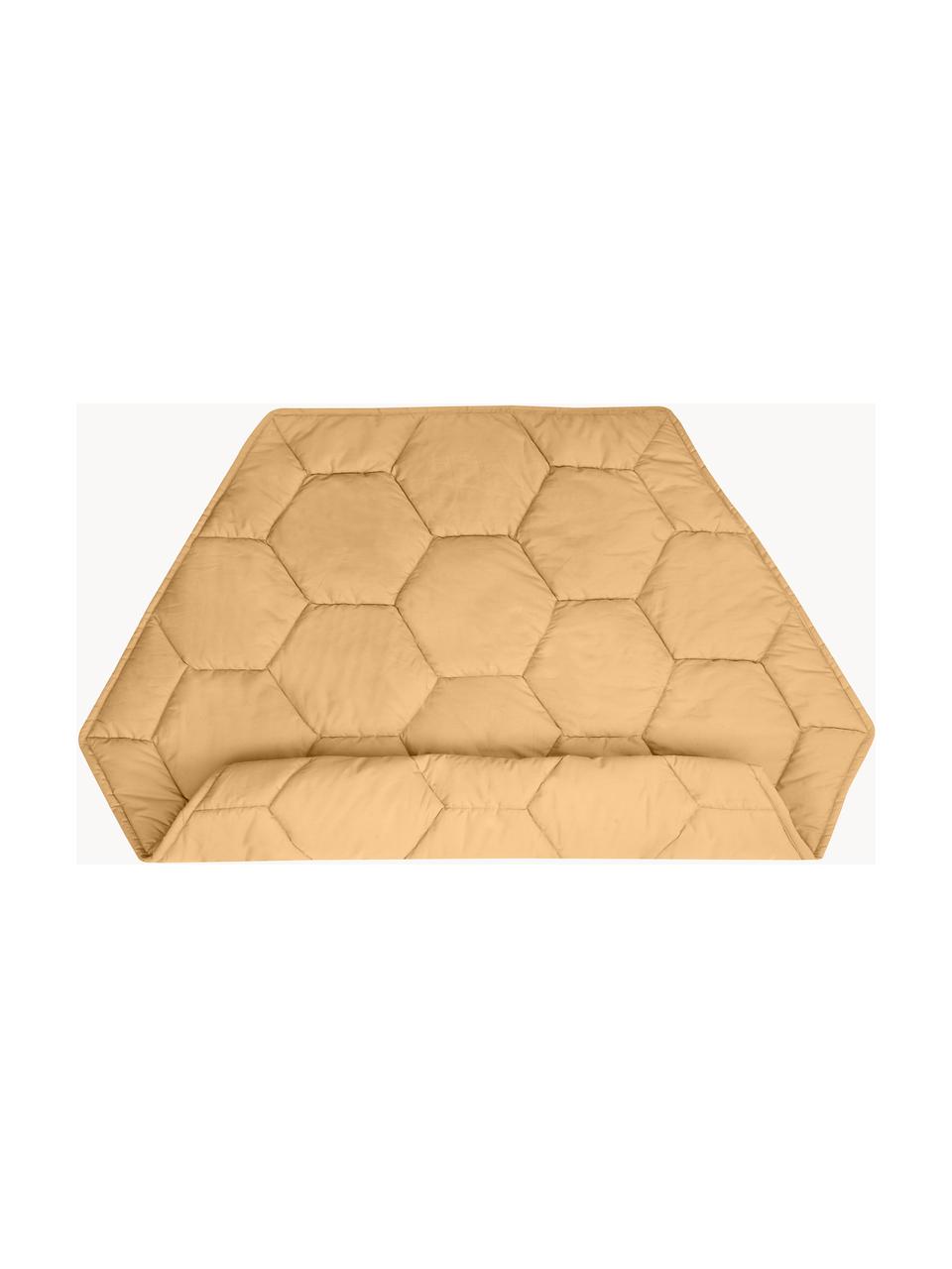 Handgefertigte Spielmatte Honeycomb mit Rasselspielzeug, Bezug: 100 % Baumwolle, Ocker, B 100 x L 100 cm