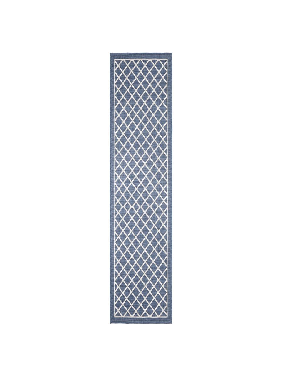 Tapis de couloir outdoor réversible Sydney, Bleu, crème