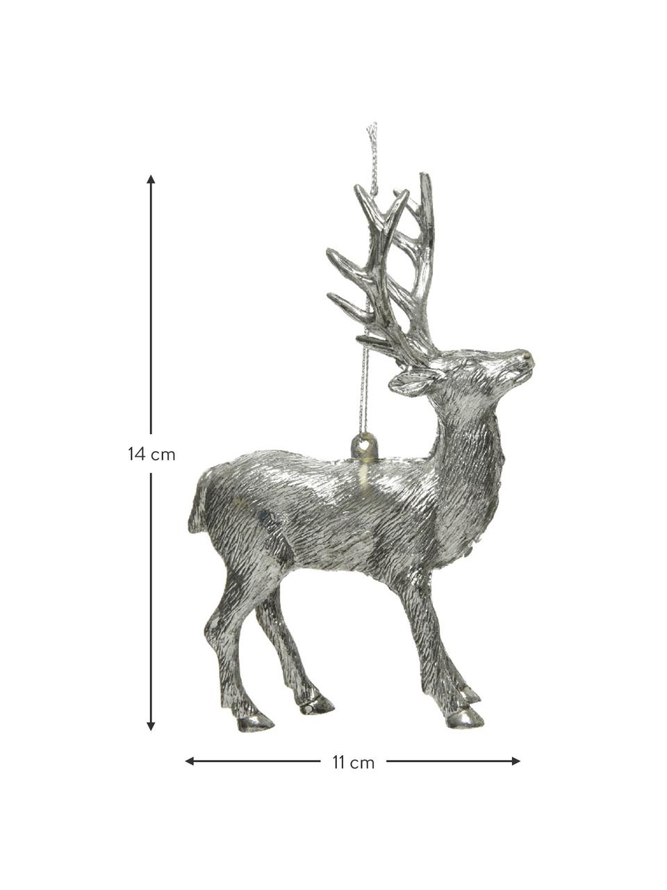 Baumanhänger Hilary, 2er-Set, Plastica, Argentato, Larg. 11 x Alt. 14 cm