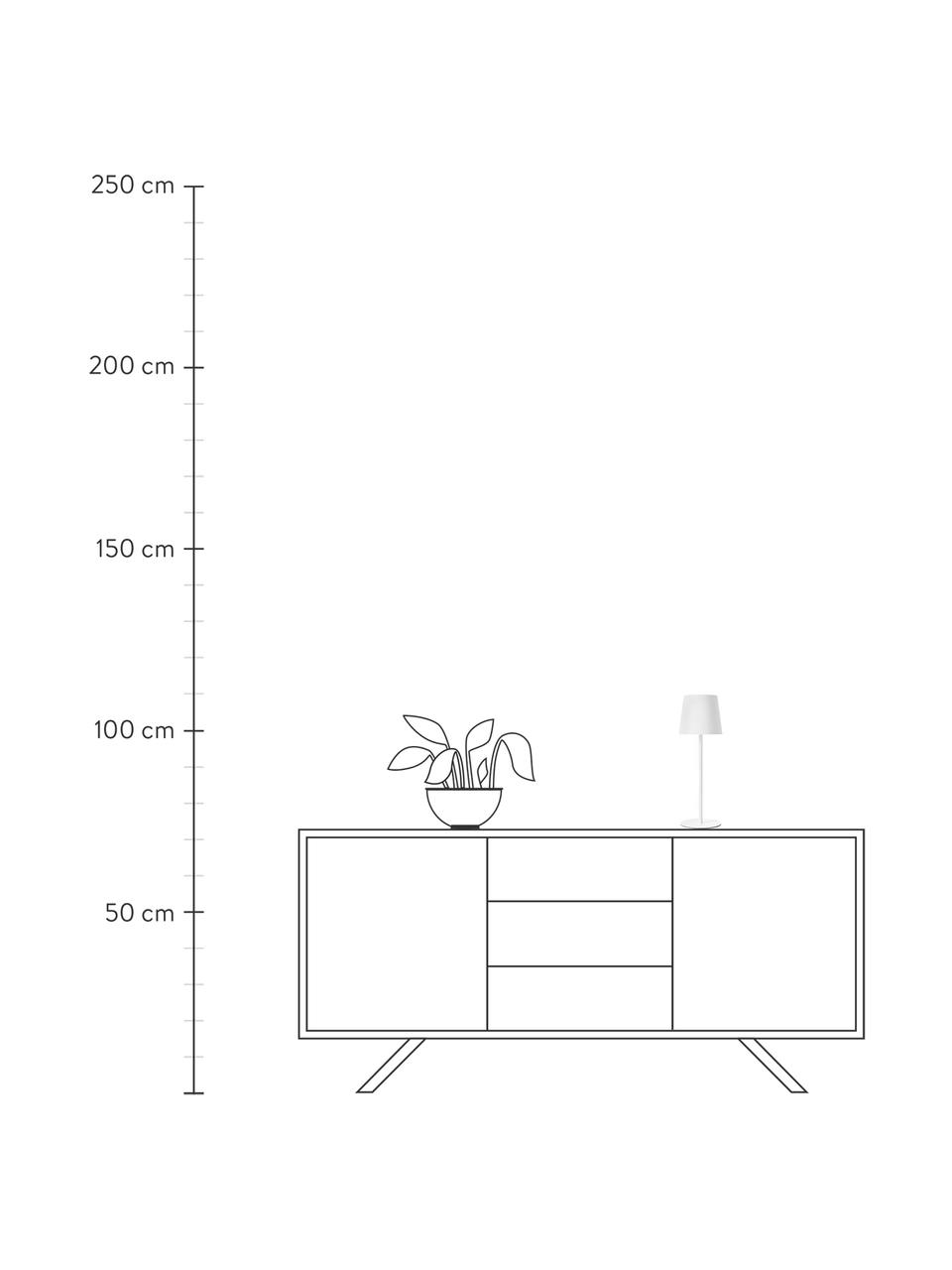Dimbare tafellamp Fausta met USB-aansluiting, Lampenkap: kunststof, Lampvoet: gecoat metaal, Wit, Ø 13 x H 37 cm
