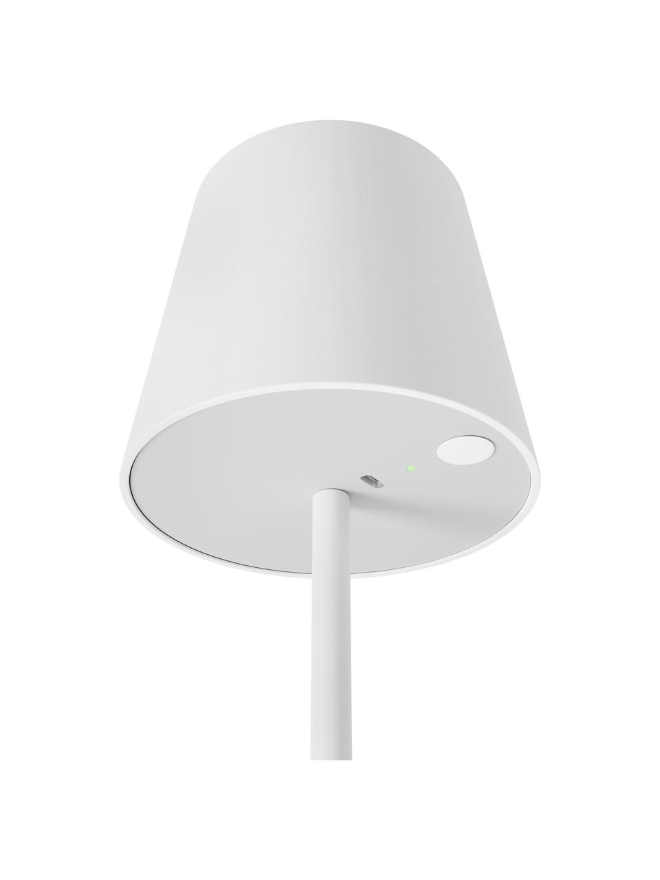 Dimmbare Tischlampe Fausta mit USB-Anschluss, Lampenschirm: Kunststoff, Lampenfuß: Metall, beschichtet, Weiß, Ø 13 x H 37 cm