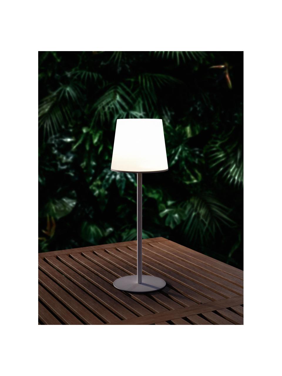 Dimmbare Tischlampe Fausta mit USB-Anschluss, Lampenschirm: Kunststoff, Lampenfuß: Metall, beschichtet, Weiß, Ø 13 x H 37 cm