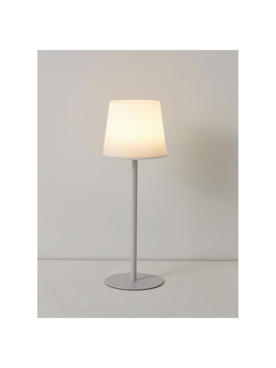 Dimmbare Tischlampe Fausta mit USB-Anschluss, Lampenschirm: Kunststoff, Weiss, Ø 13 x H 37 cm