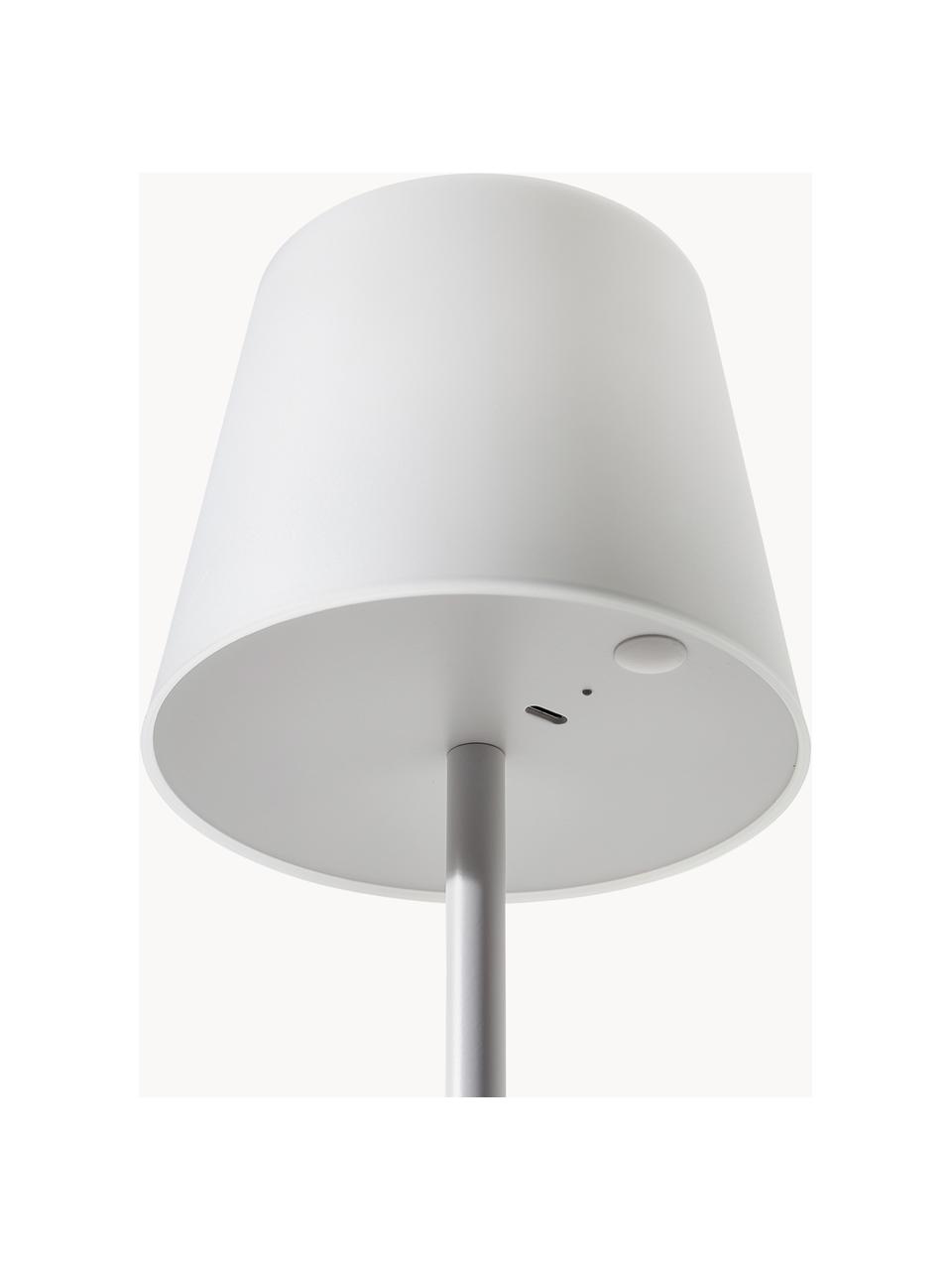 Lámpara de mesa regulable Fausta, con conexión USB, Pantalla: plástico, Verde salvia, blanco, Ø 13 x Al 37 cm