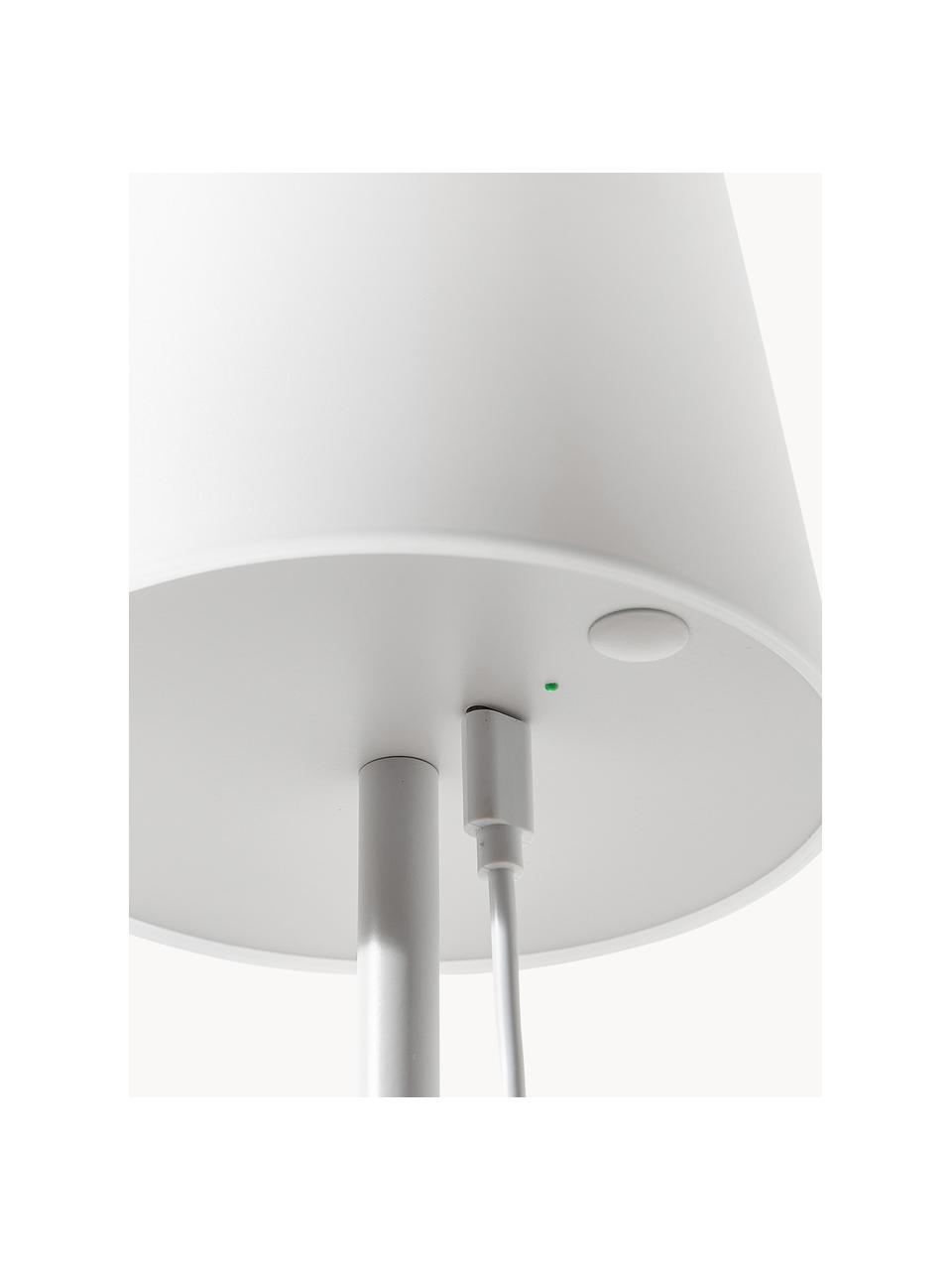 Lampada da tavolo con luce regolabile con USB Fausta, Paralume: plastica, Bianco, Ø 13 x Alt. 37 cm