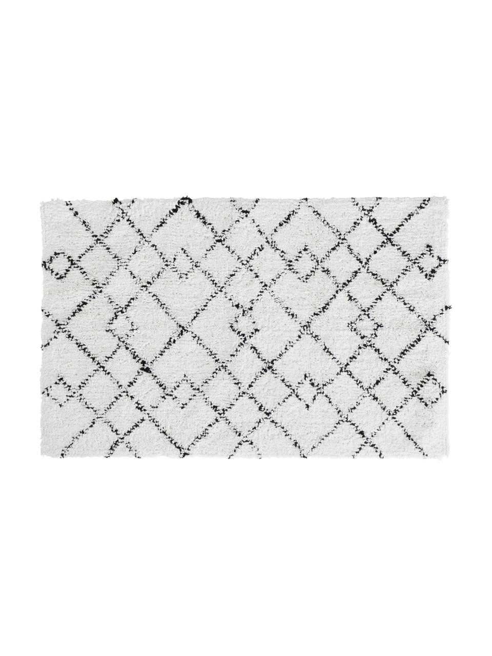 Dywanik łazienkowy Paola, Bawełna, Biały, czarny, S 50 x D 80 cm