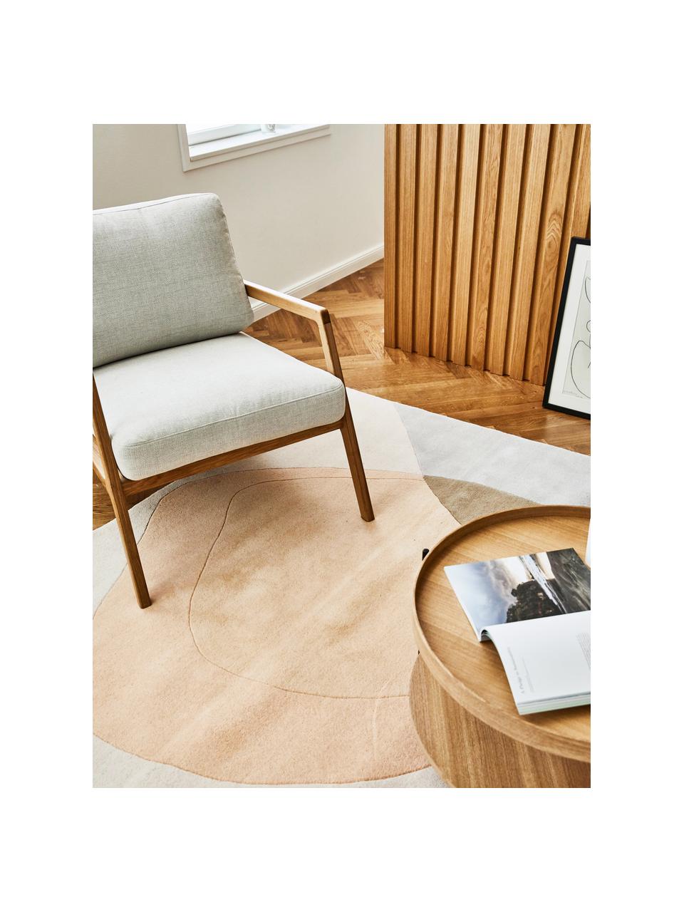 Ručně tkaný vlněný koberec s abstraktním vzorem Luke, Odstíny béžové, odstíny šedé, Š 160 cm, D 230 cm (velikost M)
