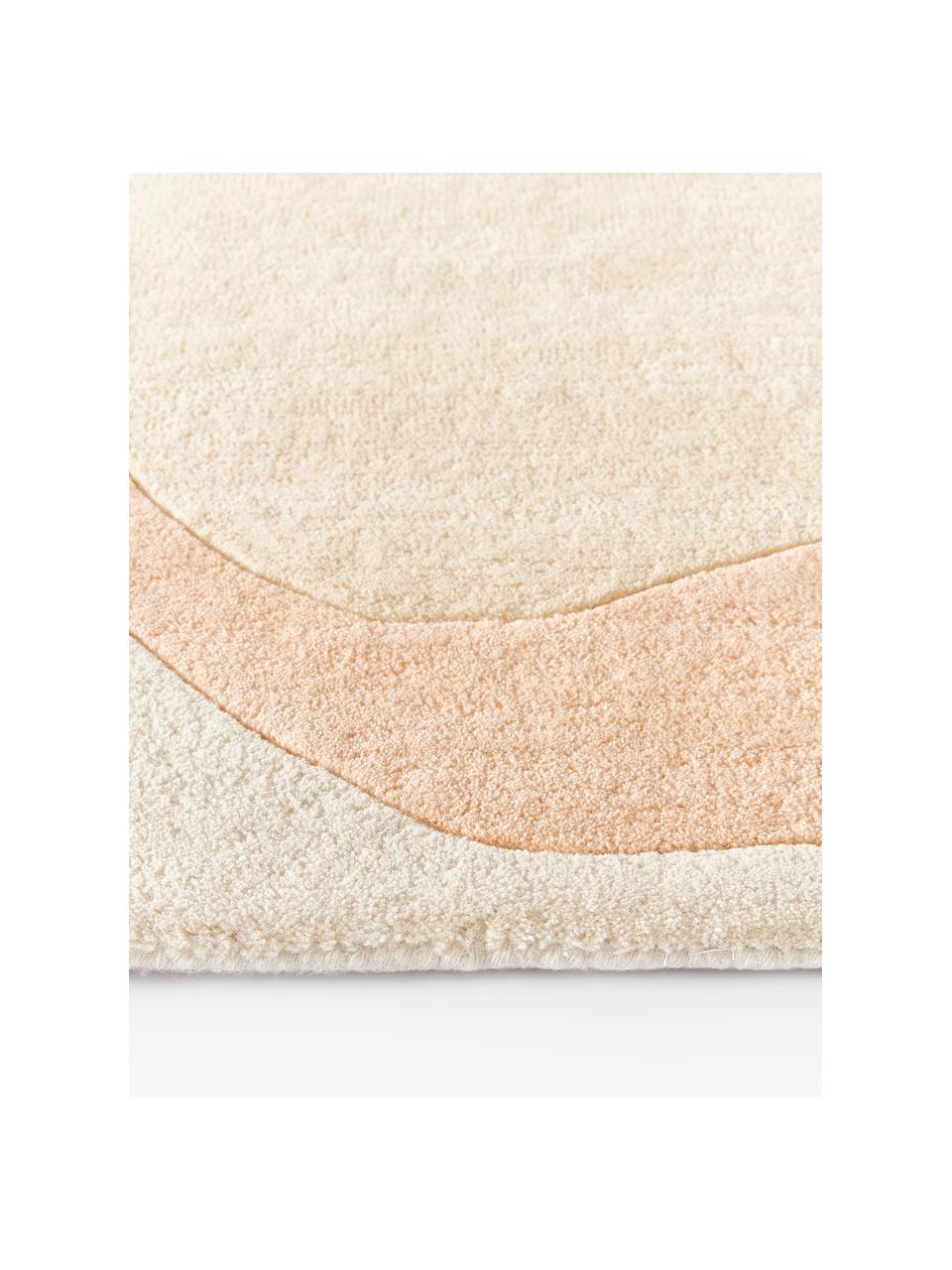 Tappeto in lana fatto a mano con motivo astratto Luke, Retro: 100% cotone Il materiale , Tonalità beige e grigie, Larg. 200 x Lung. 300 cm  (taglia L)