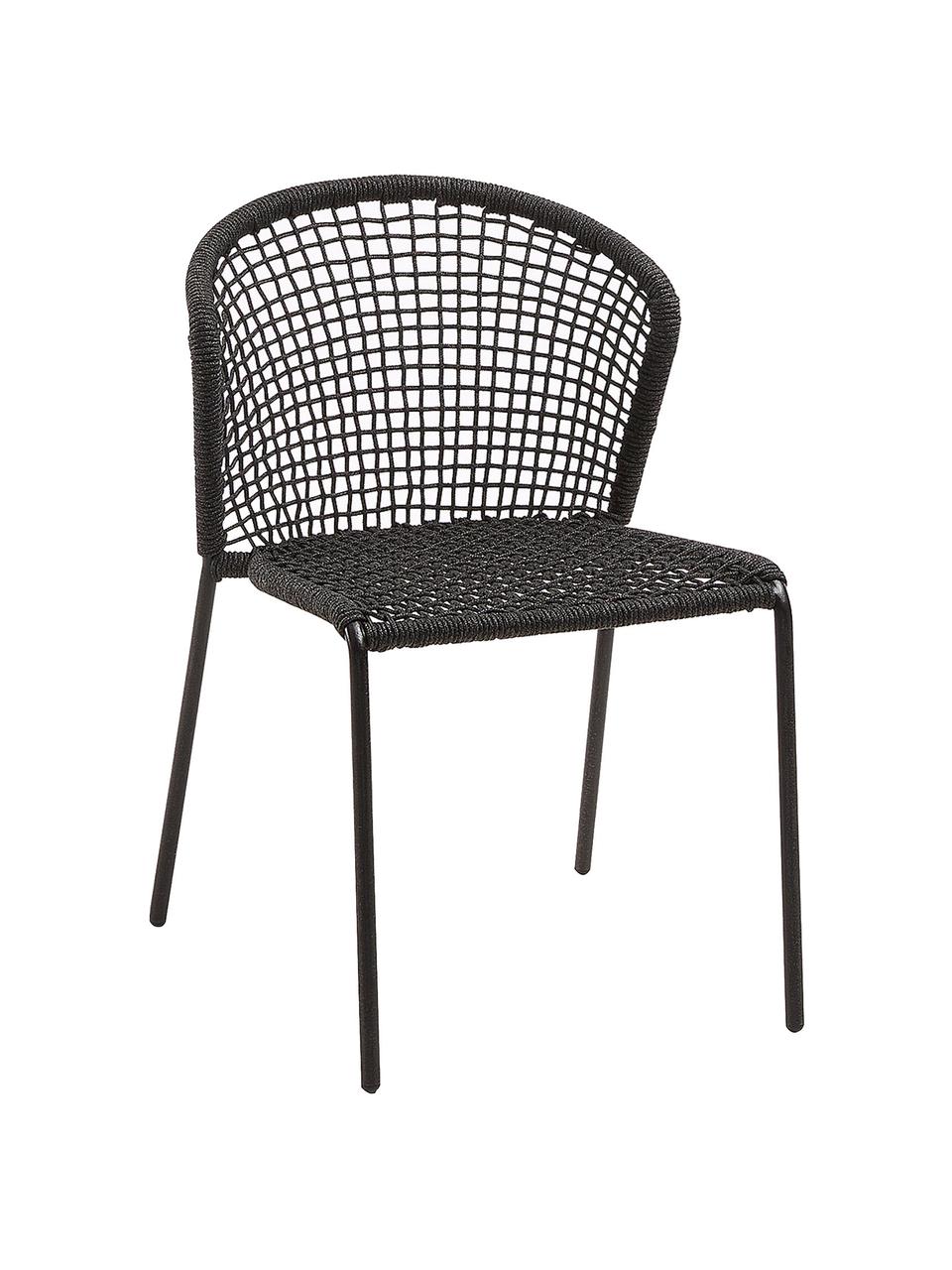 Sedie da giardino Mathias 2 pz, Gambe: metallo verniciato a polv, Grigio scuro, Larg. 55 x Prof. 62 cm