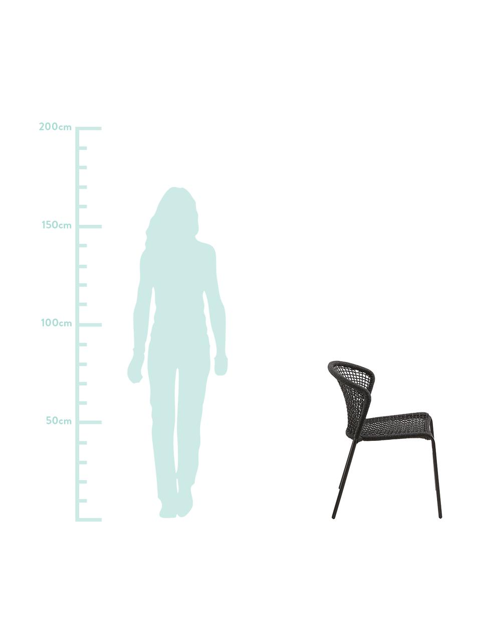 Outdoor stoelen Mathias, 2 stuks, Poten: gepoedercoat metaal, Donkergrijs, B 55 x D 62 cm