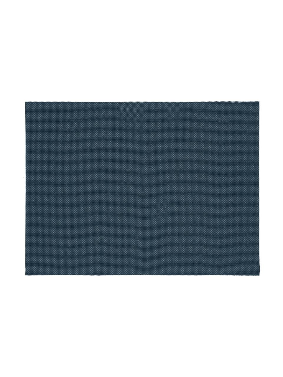 Manteles individuales Mabra, 6 uds., Plástico (PVC), Azul oscuro, An 30 x L 40 cm