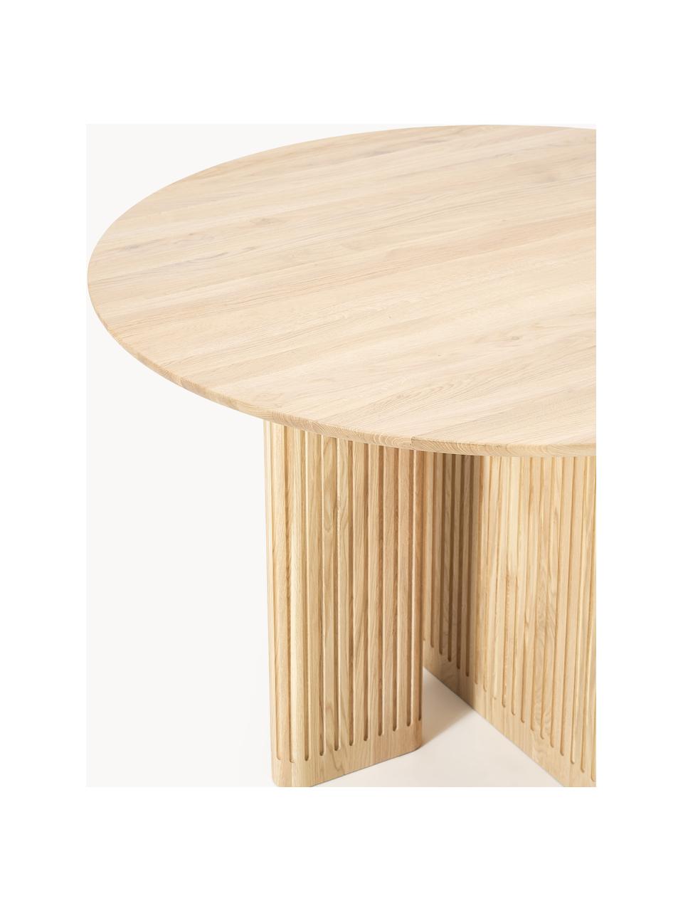 Table ronde en chêne Jolka, Ø 120 cm, Chêne laqué, Ø 120 cm