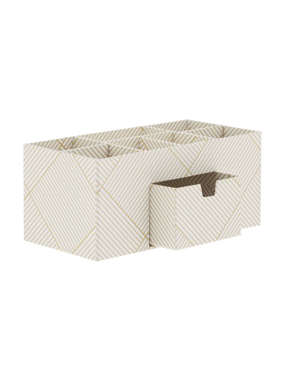 Büro-Organizer Vendela, Fester, laminierter Karton, Goldfarben, Weiß, 24 x 11 cm