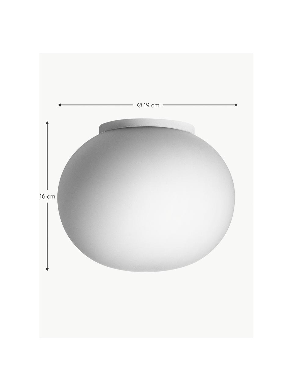 Kleine plafondlamp Glo-Ball, Lampenkap: kunststof, Wit, Ø 19 x H 16 cm