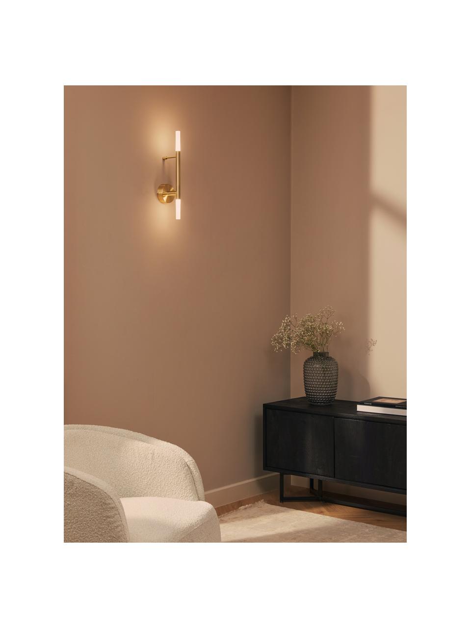 Grande applique murale LED Gratia, Doré, blanc, larg. 10 x haut. 45 cm