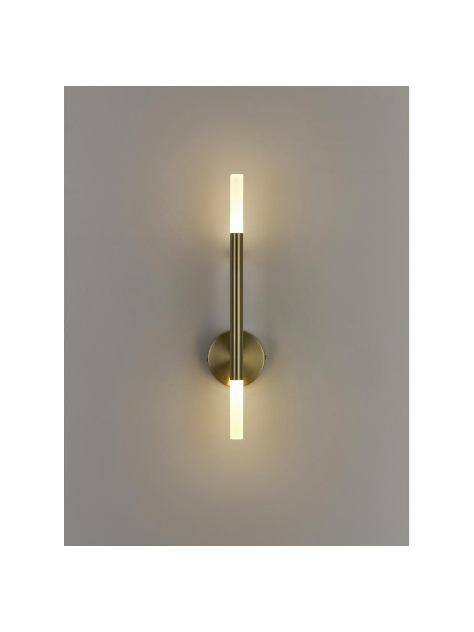 Grosse LED-Wandleuchte Gratia, Goldfarben, Weiss, B 10 x H 45 cm