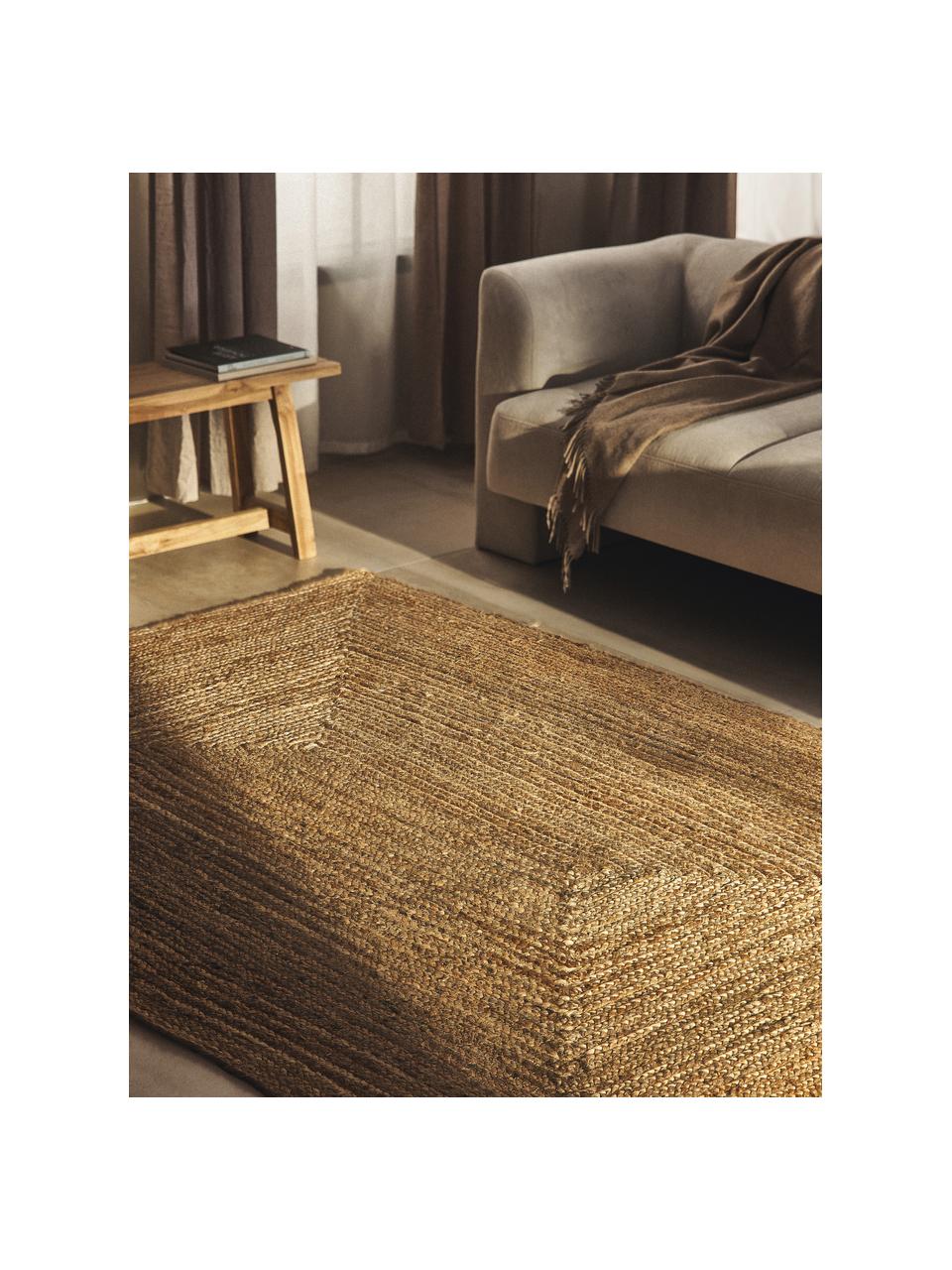 Tapis en jute fait main Sharmila, 100 % jute, Brun, larg. 60 x long. 90 cm (taille XXS)