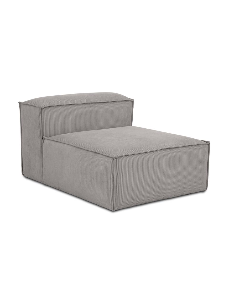 Moduł środkowy ze sztruksu Lennon, Tapicerka: sztruks (92% poliester, 8, Stelaż: lite drewno, sklejka, Nogi: tworzywo sztuczne, Jasnoszary sztruks, S 89 x G 119 cm