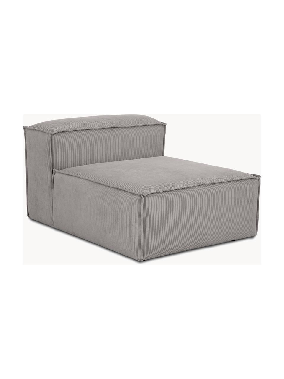 Módulo central de pana sofá Lennon, Tapizado: pana (92% poliéster, 8% p, Estructura: madera de pino maciza, ma, Patas: plástico Las patas están , Pana gris, An 89 x F 119 cm