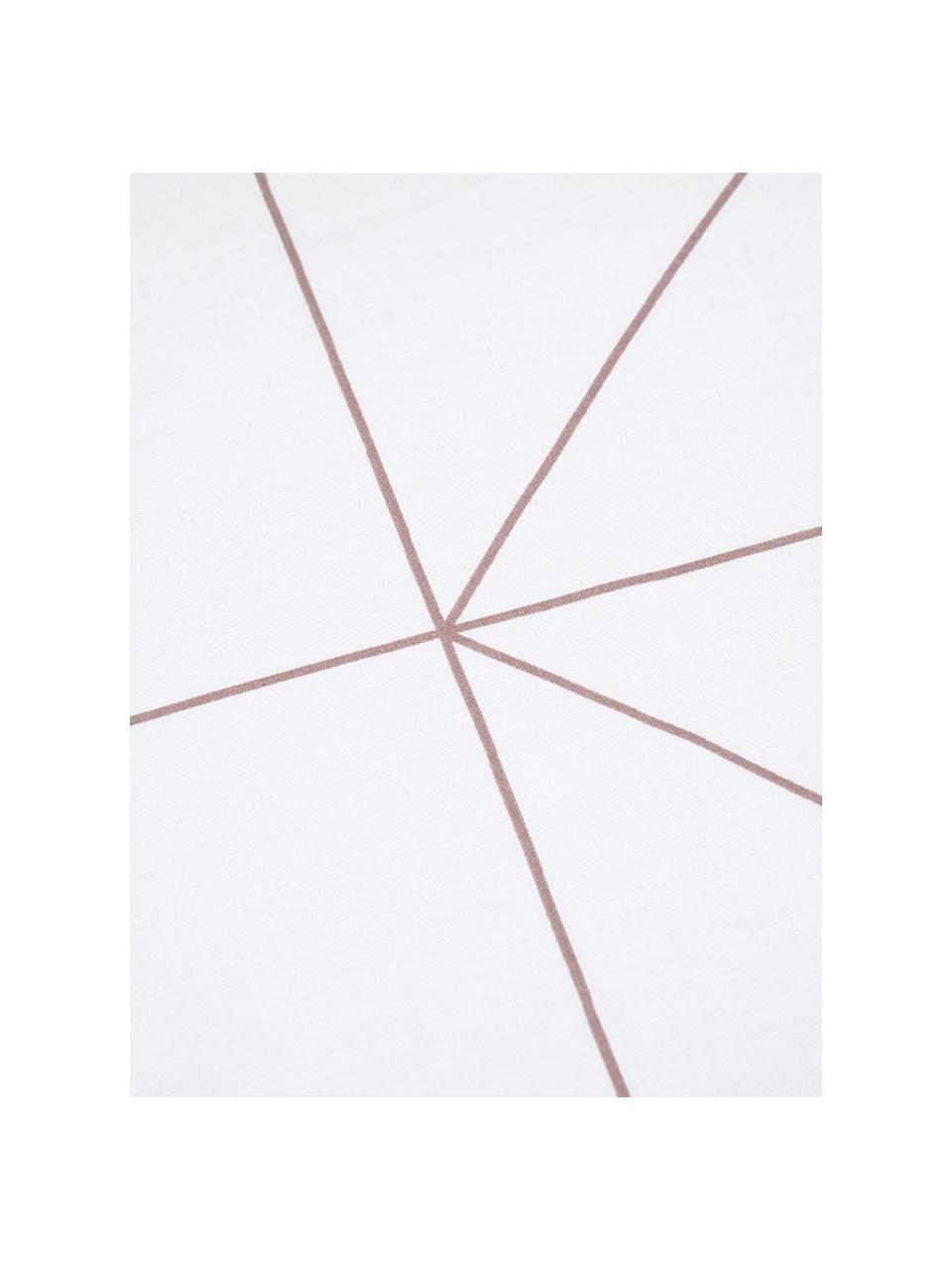 Taie d'oreiller 50x70 réversible en coton renforcé Marla, 2 pièces, Mauve, blanc, 50 x 70 cm