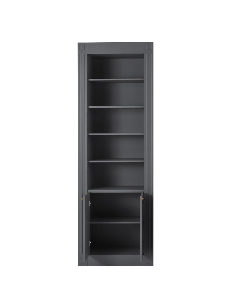 Standregal Single, Mitteldichte Holzfaserplatte (MDF), Spannplatte, beschichtet, Holz, grau lackiert, B 80 x H 235 cm