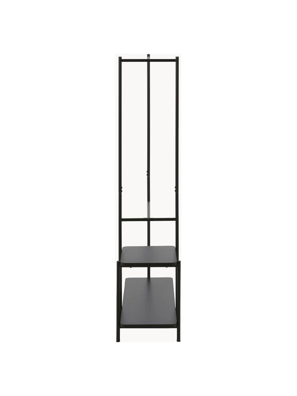 Offener Kleiderschrank Galatia, Gestell: Stahl, pulverbeschichtet, Schwarz, B 100 x H 150 cm