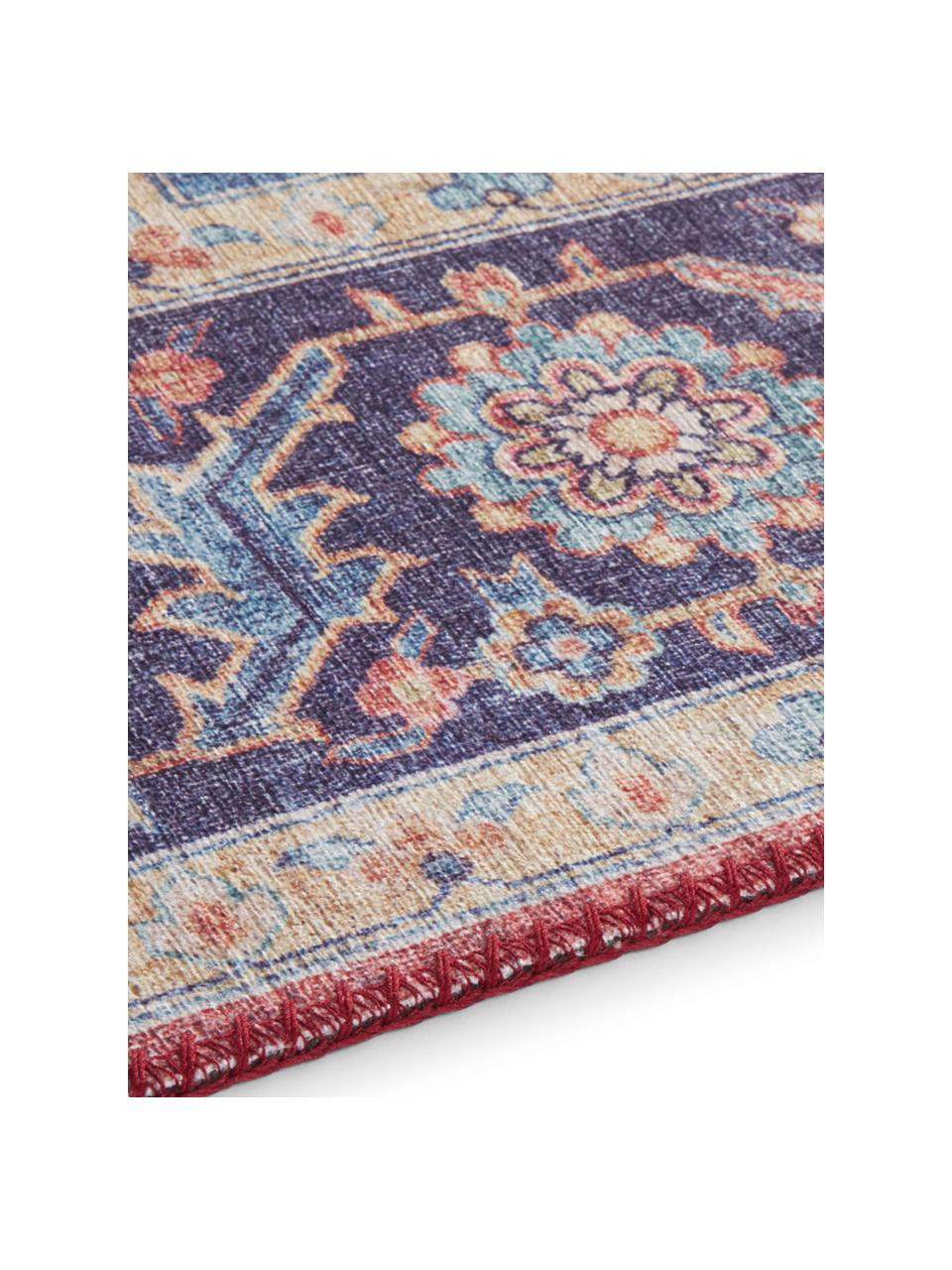 Tapis de couloir vintage Anthea, Prune, bleu